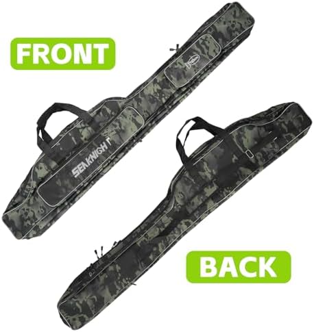 Seaknight Portable Fishing Rod Case - 2 Sizes (53.15in/59.0in) Oxford Fabric Tackle Storage Bag for Travel, Durable Rod Carrier for Freshwater & Saltwater Anglers (Black Camou, 135cm/ 53.15in) - Image 2