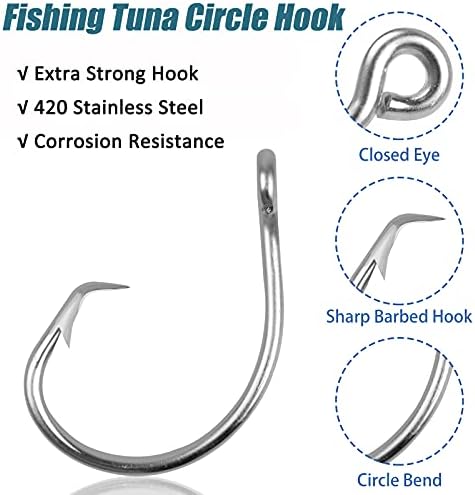Saltwater Grouper Rigs Carolina & Bottom Surf Fishing Rigs with Egg Sinkers, Circle Hooks for Catfish Redfish Grouper Halibut Striper - Image 4