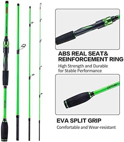 Goture 4-Piece Travel Carbon Fishing Rod M/MH Action 6.6-12ft Multi-Colors - Image 5