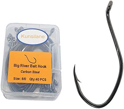 Catfishing Hooks, Big River Bait Hooks Offset Design for Flathead Catfish by Kunsilane