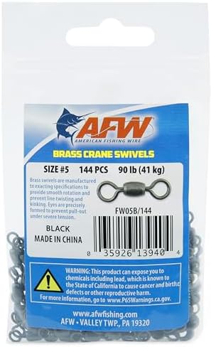 AFW Brass Crane Fishing Swivels Heavy Duty Barrel Tackle by AFWFishingBrands
