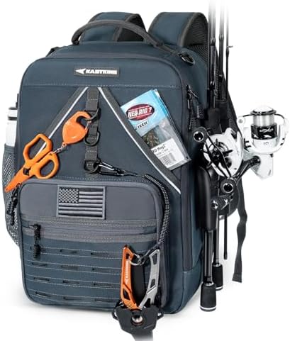 KastKing KastMate Fishing Backpack With 2 Rod Holders, Dark Gray by KastKing