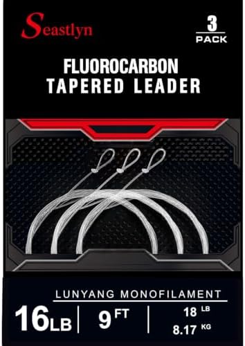 3-Pack Fluorocarbon Tapered Leader – 7.5-12FT, 0X-7X, 8-26LB by Unknown