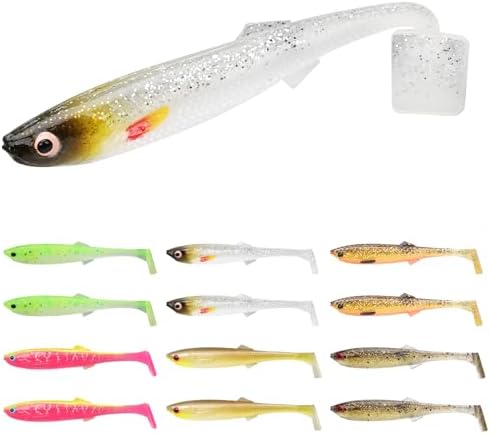TRUSCEND Shadtale Easy Catch Soft Fishing Lures, Unique Vibration and Action for Various Rigs, Paddle Tail Swimbaits Trailer for Bass, Trout, Crappie, Walleye, Redfish, Saltwater & Freshwater Fishing by TRUSCEND