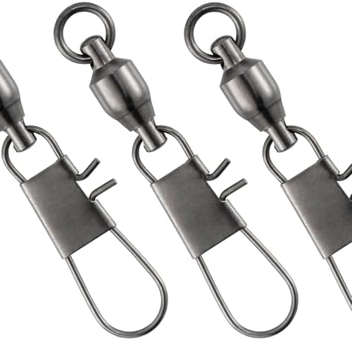 Dr.Fish 30 Pack Ball Bearing Snap Swivels, Swivels Fishing Tackle with Safety Interlock Snap Saltwater Freshwater Stainless Fishing Clips Clasp Leader Line Hook Sinker Connector by DrFish