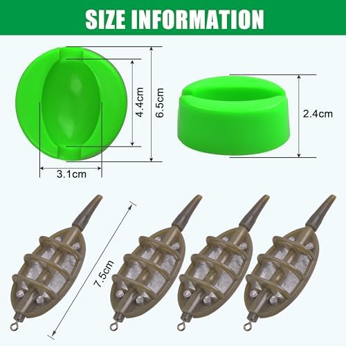 Carp Fishing Method Feeder Set 4 Inline Method Feeders with 1 Quick Release Carp Fishing Equipment Tackle for Baits Holder Tool - Image 3
