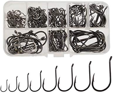 Fishing Hooks Set Large Size Carbon Steel Catfish Carp Fish Hooks by Beoccudo