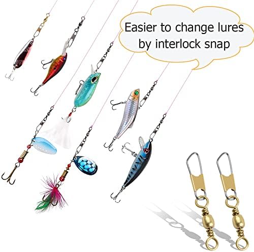 AGOOL Barrel Swivel Snap Kit - 50pcs Barrel Swivels with Safety Snaps High Strength Fishing Quick Connect Snap Swivels with Solid Ring Fishing Tackle Accessories Box Kit Size 4#,6#,8#,10#,12#,14# - Image 6