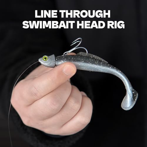 15 Pack Line Thru Swimbait Fishing Jig Heads(No Hooks), Anti-Throw Off Design Save Soft Bait 1/8 3/16 1/4 3/8 1/2oz for Bass Fishing - Image 4
