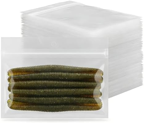 100 Pack 6" x 4" Soft Plastic Baits Bags | Heavy-Duty Clear Lock Zipper Packaging Bags - Leakproof Double-Sealed Zipper Storage for Soft Plastic Lures & Fishing Gear | Multiple Sizes by BAITNEST