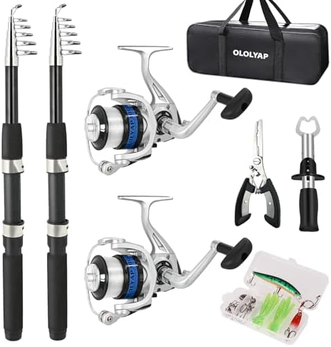 2PCS Fishing Rod and Reel Combo 6.9ft Telescopic Fishing Pole by Unknown