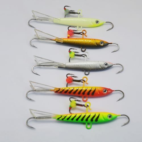 Alichino Ice Fishing Jig Set Ice Fishing Lures Micro Jig Head Hook Set for Panfish, Crappie, Walleye, Perch, Trout, Bluegill - Image 4