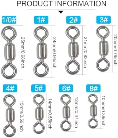 100 pcs Fishing Swivels, 100% 304 Stainless Steel Barrel Swivel Corrosion Resistance Power Crane Swivels Saltwater and Freshwater Fishing Line Lure Leader Connector - Image 4