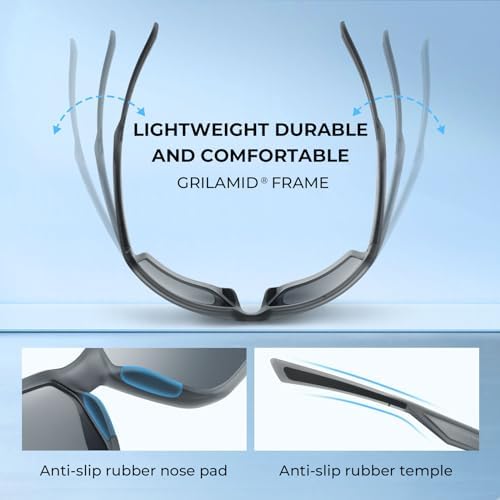 KastKing Osage Polarized Sport Sunglasses for Men and Women, Wrap Design - Image 6