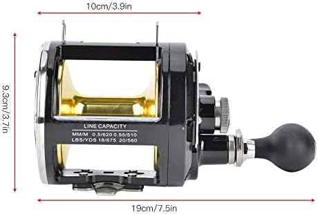 3.4:1 Speed Ratio Trolling Reel, 25kg Max Drag All Metal Fishing Device 70.5x12.5mm/2.8x0.5in Offshore Big Game Fishing Line Reel for Deep Sea Saltwater Angling - Image 2