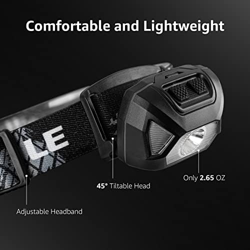 Lepro Rechargeable LED Headlamp Bright Waterproof Headlight 2 Pack - Black - Image 6