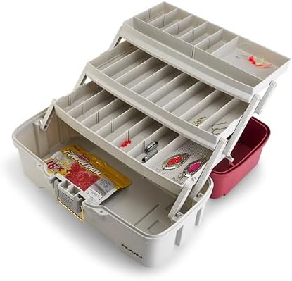 Plano Three-Tray Tackle Box Salmon Kit, Maroon/Grey, Rust-Proof Brass Latch, Top-Access Tray Compartments with Deep Storage, Made in the USA, Portable Fishing Gear Storage Organizer - Image 4