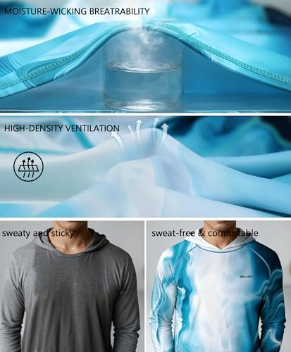 Men's UPF 50+ Sun Protection Hoodie, Long Sleeve Fishing Shirt - Image 4