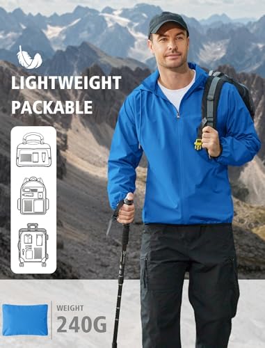 COOFANDY Men's Light Rain Jacket Packable Waterproof Raincoat Windbreaker - Image 2