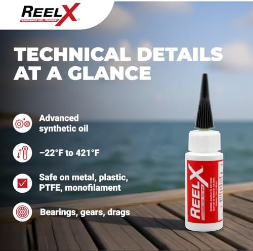 ReelX Fishing Reel Lubricant, Extreme-Pressure Anti-Corrosion Oil for Bearings, Spinning, Baitcasting, Spincast, Fly, Trolling & Electric Reels, Smooth Casting Saltwater Freshwater Protection, 1 oz - Image 6