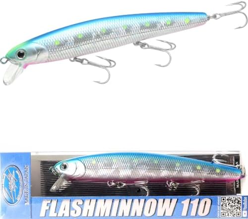 LUCKY CRAFT FlashMinnow 110 Ghost Series Saltwater Fishing Lures, Jerkbait for Halibut and Bass Fish, Slow Suspending 1–2 ft, Surf Fishing Gear and Tackle Box Accessories by LuckyCraftUSA