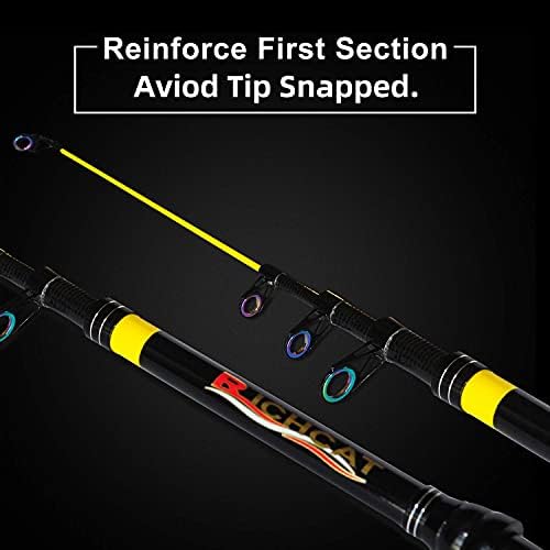 Richcat Fishing Rod and Reel Combo，Medium Heavy Poles and Reels Telescopic Rod Kits for Adults， 22lb Line Pre-spooled with Spining Reel for Travel Saltwater Freshwater Catfish Bass Fishing - Image 4