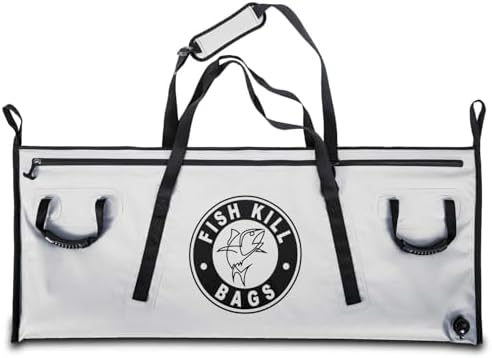 Insulated Fish Cooler Bag - Waterproof Leakproof PVC fishing Kill Bag with Carry Handles - Portable Fishing Cooler heavy bag for Boat & Kayak Use by FishKillBags