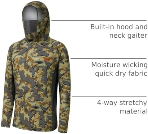 BASSDASH Men's UPF 50+ Camo Long Sleeve Hunting Fishing Hoodie Shirt - Image 3