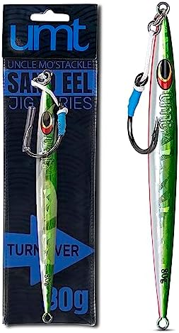 UMT Sand EEL 80g Offshore Fishing Jigs - Multi Species. Packs: 1, 5, 10. Green, Pink. Pro-Grade. by UncleMosTackle