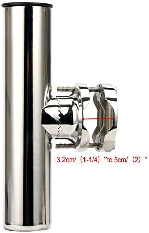 Amarine Made (2x) Stainless Rail Mount Clamp on Fishing Rod Holder for Rails 1-1/4" to 2" - Image 3