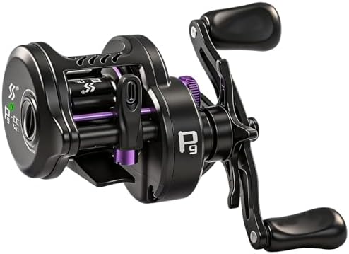 Sougayilang Round Baitcasting Reel, Digital Control Braking with Real-Time Acoustic Feedback, 7.2:1 Gear Ratio DC Reel for Bass, Catfish and Salmon, Ideal Fishing Reels for Beginners by Sougayilang