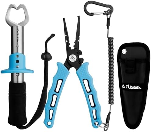 FLISSA Fishing Pliers, Fish Gripper, 2PCS Fishing Tool Kit by FLISSA