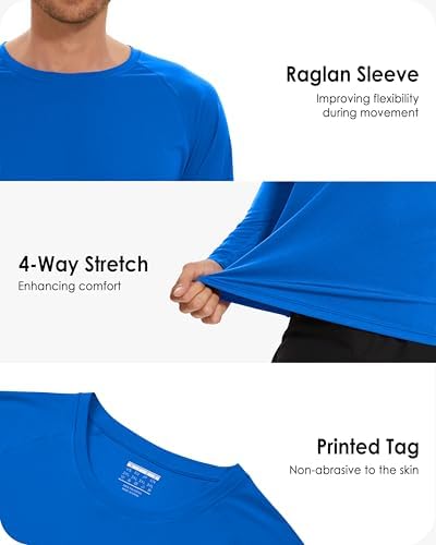 Boladeci Men's UPF 50+ Sun Protection UV SPF Shirts Long Sleeve Lightweight Quick Dry Swim T-Shirts Rash Guard - Image 5