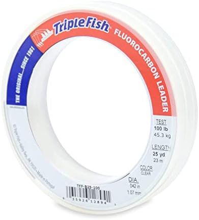 Triple Fish 100% Fluorocarbon Fishing Leader - Clear Invisible Strong and Heavy Duty Highly Abrasion Resistant, Fast Sinking Freshwater & Saltwater by TripleFish