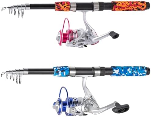Tripquips Fishing Rod, 6.9ft 2Pcs Telescopic Fishing Pole Set, Spinning Rod and Reel Combo with Carrier Bag Freshwater Fishing Rod and Reel Combos Kits Fishing Gear (Type B: 2PCS Fishing Combo) - Image 2