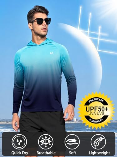 NORTHYARD Men's Sun Hoodie Long Sleeve Fishing Shirts UPF 50+ Rash Guard - Image 3
