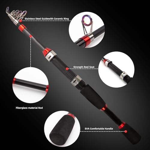 Collapsible Fishing Rod and Reel Combo, BalanZze Telescopic Fishing Rod with Spinning Reel, Portable Collapsible Fishing Pole Kit for Saltwater and Freshwater – Ideal Fishing Gift - Image 2