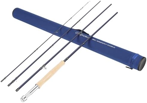 Raprance Fly Fishing Rod with Tube, 4-Sections, Medium Fast Action Freshwater Fly Rod, IM8 Carbon Fiber by Raprance