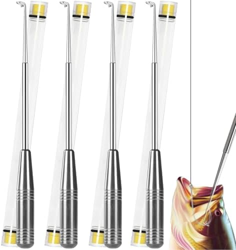 Fish Hook Remover Tool, Fishing Hook Quick Removal Descending Device, Fishing Gear Security Equipment Kits, Hook Extractor Accessories Detacher Tools with 4PCS Storage Tube by YIMISIMON