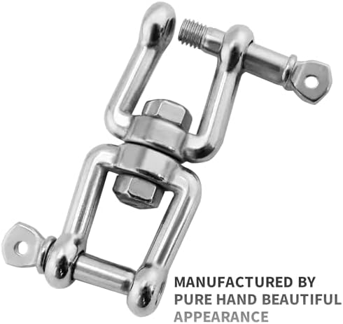 Boat Anchor Swivel Shackle 1/4 inch 5/16 inch 3/8 inch 1/2 inch (4 Size) Jaw - Jaw Anchor China Swivel Connector 316 Stainless Steel Marine Grade Double Shackle - Image 2