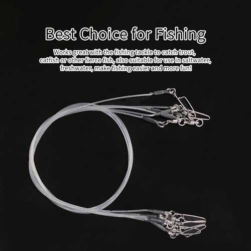 Eupheng Fluorocarbon Fishing Leader, 6/12PCS 20LB-80LB Invisible Fluorocarbon Leaders with Swivel and Snap,100% Fluorocarbon Leaders Line for Saltwater Freshwater - Image 7