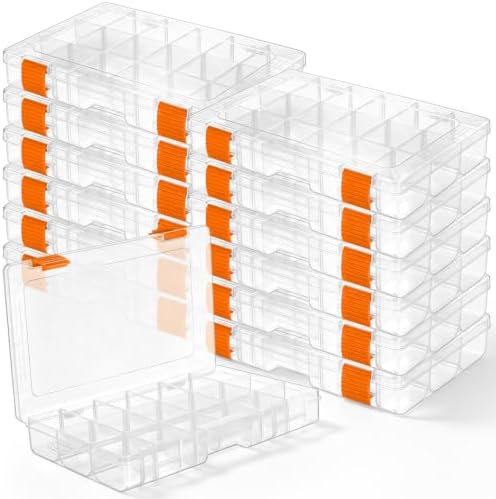 Junkin 12 Pack Fishing Tackle Boxes, Waterproof Fishing Tackle Tray Bulk by Junkin