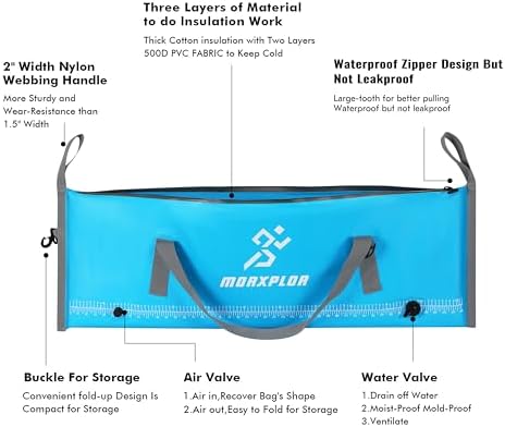 MORXPLOR Insulated Fish Cooler Bag for Fishing 41x17 47x17In 50x20In 60x24 72x30 80X40 Inches,Large Insulated Fish Kill Bag,Fishing Catch Bag Cooler with Water-resistant Zipper - Image 2
