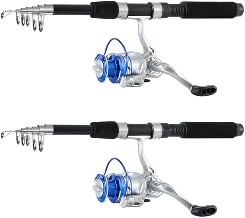 Tripquips Fishing Pole Combo, 6.9ft 2Pcs Telescopic Rods Set, Collapsible Fishing Rods, 2PCS Spinning Reel Set with Carrier Bag Freshwater Fishing Rod and Reel Combos Kits - Image 2