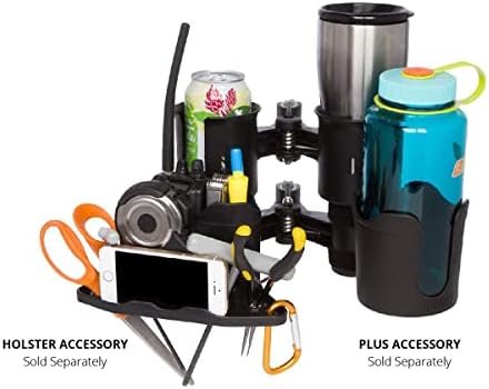 ROBOCUP, (Black), Patented Clamp On Boat Cup Holder |Multifunction Dual Drink Caddy for Fishing Poles, Tools, Net, Gaff |Portable Storage for Boating, Beach, Umbrellas, Golf Carts, Strollers - Image 5