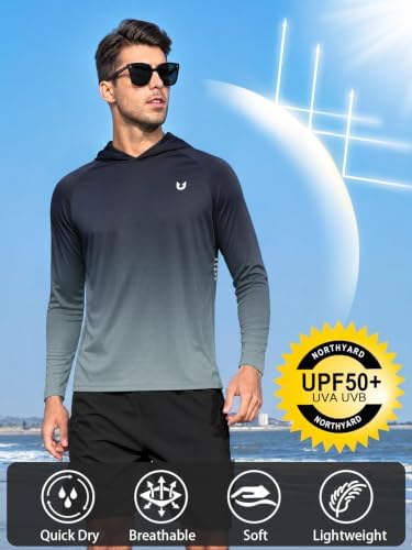 NORTHYARD Men's Sun Hoodie Long Sleeve Fishing Shirts UPF 50+ Rash Guard - Image 3