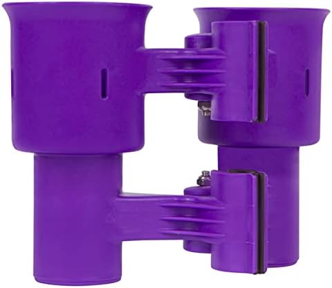 ROBOCUP, (Purple EZ-Spring), Patented Clamp On Boat Cup Holder |Multifunction Dual Drink Caddy for Fishing Poles, Tools, Net |Portable Storage for Boating, Beach, Umbrellas, Golf Carts, Strollers - Image 4