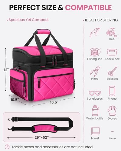 Smasrob Fishing Tackle Bag, Fish Bag (Tackle Boxes Not Included), Rose - Image 6