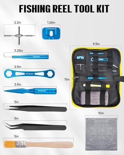 THKFISH Fishing Reel Maintenance Kit, Reel Repair Tool Kit, Fishing Reel Cleaning Set with Spool Pin Remover and 28 in 1 Screwdriver or 38 in 1 Electric Screwdriver - Image 2
