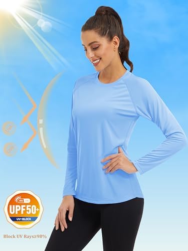 MAGCOMSEN Women's Long Sleeve Shirts UPF 50+ Sun Protection Shirts for Hiking Fishing Workout Rash Guard - Image 3